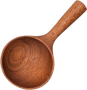 Paquete de 2 cucharas de madera para cocina, 8.5 pulgadas, cuchara grande de madera maciza para arroz, cuchara multiusos para sales de baño, para servir - Product Image 1
