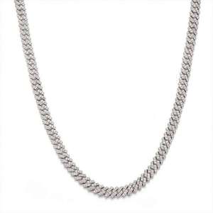 Cadena de Eslabones Cubanos de Lujo con Diamantes de Moissanita, Collar Hip Hop de Oro Blanco, Joyería Iced Out para Hombres y Mujeres - Product Image 3