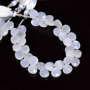 Natural White Moonstone Faceted Heart Briolette Gemstone <b>Beads</b> Strands 8mm Loose Stone For Jewelry Making Earrings Necklace Bulk - Product Image 1