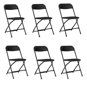 Classic Garden 6pcs Black <b>Plastic</b> <b>Folding</b> <b>Chair</b> Injection Molding Classic Garden <b>Chair</b> Collection - Product Image 1