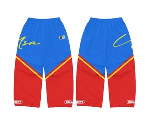 Pantalones Cortos Deportivos para Hombre con Bloques de Color Azul y Rojo, Transpirables, de Poliéster, Cintura Elástica, Estampado por Sublimación, Corte Regular, para Verano - Product Image 6