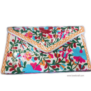 Pochette portefeuille vintage ethnique Banjara, sac bandoulière pliable, broderie cachemire, fermeture éclair, polyester, style bohème ethnique - Product Image 2
