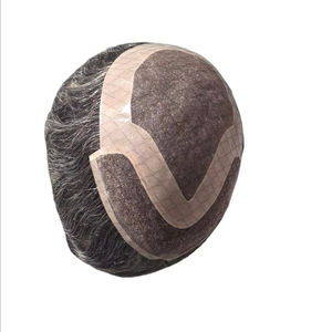 วิกผมผู้ชายแบบติดลูกไม้ ผมแท้ อินเดียนเรมี่ แฮร์ ทัซ แฮร์ บังกลาเทศ ดีฟเวฟ ซิงเกิลเวฟท์ สีเทา 50% - Product Image 5