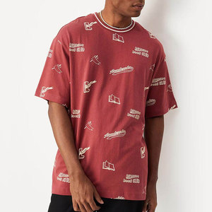 Camiseta de Manga Corta para Hombre, Cuello Redondo, Color Rojo, Estampado de Dibujos Animados, Impresión Serigráfica, Antiarrugas, Estilo Casual, Corte Regular, Jersey de Algodón - Product Image 3
