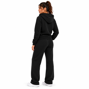Conjunto Deportivo de Mujer de Alta Calidad con Sudadera con Cremallera y Pantalones Anchos con Cordón Ajustable, Traje Deportivo de Felpa - Product Image 6