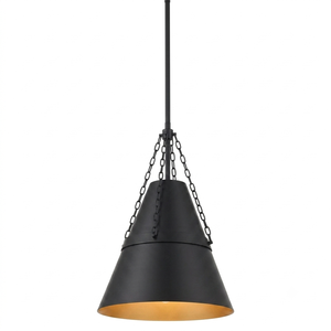 Lámpara Colgante de Cobre con Pantalla de Campana Metálica, para Interiores, E26 LED 2700K Blanco Cálido, Altura Ajustable, Diseño Montado en Techo - Product Image 3