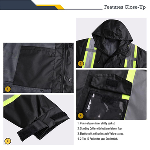 Chaqueta de Seguridad de Alta Visibilidad con Franjas Reflectantes, Tejido de Secado Rápido, Construcción Ligera, Ropa de Trabajo, Ropa Utilitaria para Exteriores - Product Image 4