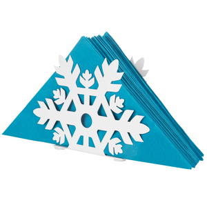 MyGift Porte-serviettes flocon de neige en métal blanc-Décoration de table hivernale préférée des fêtes - Product Image 1