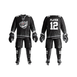 Tenue de hockey sur glace, vêtements de sport légers et respirants, tissu durable, ensemble de maillots d'équipe, uniforme professionnel pour le hockey sur glace - Product Image 1