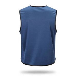 Gilet de sport sans manches unisexe bleu, col rond, jersey d'entraînement en polyester respirant pour adultes, toutes saisons - Product Image 2