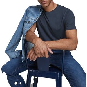 Camiseta de manga corta para hombre Ropa de verano de lavado vintage popular con patrón sólido Hecho de poliéster/algodón orgánico certificado - Product Image 4