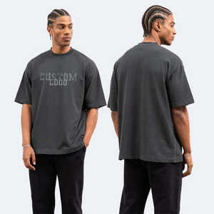 T-shirt oversize tendance 2026, coupe carrée, style rétro décontracté, unisexe, en coton, épaules tombantes, vintage, streetwear décontracté - Product Image 1