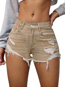 Pantalones Cortos de Mezclilla para Mujer, Estilo Bermuda, Cintura Alta, Corte Holgado, Estilo Vintage, Ropa Urbana, Jeans de Verano, Casuales, Transpirables, de Algodón, Desgastados - Product Image 4