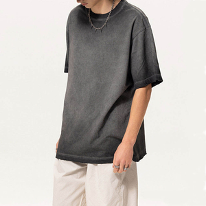 เสื้อยืดคอตตอน 100% หนานุ่ม รับผลิตแบบ OEM ODM สกรีนโลโก้ได้ ล้างสีแบบวินเทจ ทรงโอเวอร์ไซส์ ไซส์พลัส สไตล์สตรีทแวร์ - Product Image 2