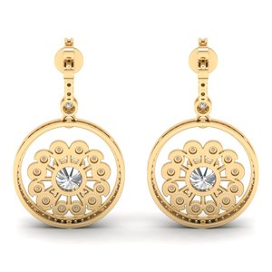 REYES, Nuevos Pendientes Colgantes de Plata de Ley 925 con Moissanita VVS para Mujer, Chapados en Oro Amarillo de 14K y Rodio - Product Image 4