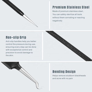 ชุดเครื่องมือดูดสิวสิวหัวสิวแบบสแตนเลส6ชิ้นชุดเครื่องมือกำจัดสิวหัวดำแบบปรับแต่งได้ - Product Image 6