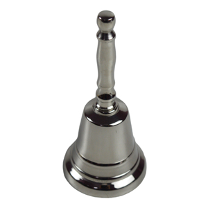 Campana de Metal Redonda Hecha a Mano con Diseño Elegante, Acabado Plateado Antiguo, Diseño Artesanal, Campana de Metal Sostenible - Product Image 3
