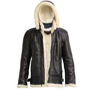 Best Edition Genuine Leather <b>Jackets</b> Distressed Pure <b>Sheepskin</b> Sherpa Shearling Faux Fur Windproof Waterproof High Street Zipper - Product Image 6