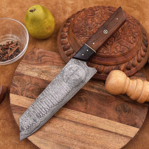 Nouveauté : Couteau de Chef Santoku Japonais en Acier Damas, Fait Main, Manche Intégral, 8 Pouces, Ambidextre, Couteaux de Cuisine Bunka de Luxe - Product Image 1