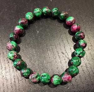 <b>Ruby</b> Zoisite Gemstone <b>Bracelet</b> Healing Crystal <b>Bracelet</b> for Women and Men Round Beaded <b>Bracelets</b> for Men and Women 8mm - Product Image 3