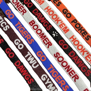 Sangle de sac à main de luxe faite à la main en perles de rocaille, personnalisée et brodée, pour le jour du match universitaire, football, cheerleading, réglable, bandoulière, vente en gros - Product Image 1