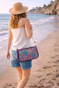 กระเป๋าถือสะพายไหล่ทำมือประดับลูกปัดสไตล์โบฮีเมียนสุดหรู ทันสมัย น้ำหนักเบา เป็นมิตรกับสิ่งแวดล้อม ผลิตจากผ้าธรรมชาติ โดย glowin fashion - Product Image 2