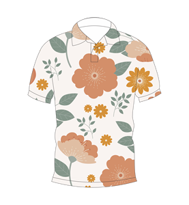 Polo pour homme à imprimé floral vintage, manches courtes, col boutonné, décontracté, respirant et léger pour l'été - Product Image 4