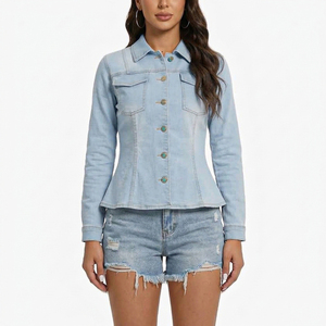 Vestes en jean respirantes pour femmes, taille standard, fermeture à boutons, manches longues, coupe moderne, logo personnalisé, veste en jean pour femmes - Product Image 5