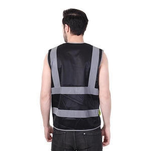 Chaleco de seguridad con hombros caídos, alta visibilidad, color lima, ANSI Clase 3, malla de poliéster transpirable, cierre de gancho y bucle de 5 puntos. - Product Image 4