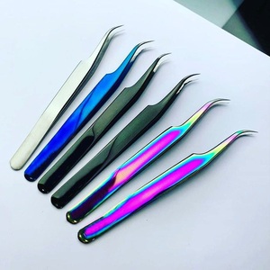 Pince à cils chirurgicale Ovexa en acier inoxydable arc-en-ciel, pointe incurvée, précision lisse, 10 mm, extension de fibres de haute qualité - Product Image 4