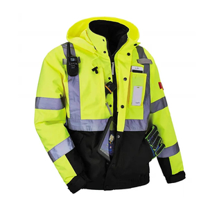Veste et pantalon de travail en polyester coupe-vent et thermique pour l'hiver, protection contre le froid, commande en gros, vêtements de sécurité, prix bas, classe 2 - Product Image 4