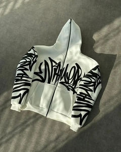 Sweat à capuche zippé Y2K Harajuku Graffiti |   Sweat-shirt surdimensionné gothique hip-hop punk |   High Street OEM - Product Image 3