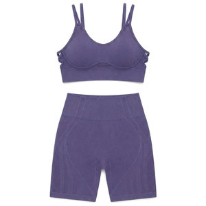 Ensemble de shorts de yoga 2 pièces pour femmes, vêtements de sport respirants et extensibles pour la remise en forme, la salle de sport, l'entraînement et les activités de plein air - Product Image 1