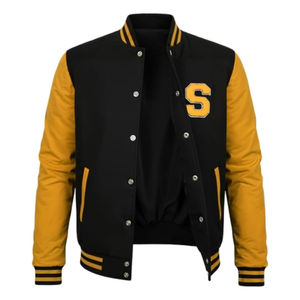 Veste universitaire personnalisée avec manches en cuir PU et broderie chenille – Veste Letterman haut de gamme – Vente en gros OEM - Product Image 3