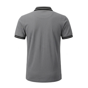 Polo casual de golf de manga corta con cuello y puños con ribete blanco, camiseta de tenis de verano, polo ajustado con contraste. - Product Image 5
