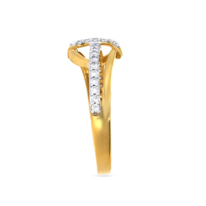 Anillo de Diamantes Joyful Wavy Beauty, Elegante Anillo Infinito de Oro con Piedras Redondas Brillantes Cultivadas en Laboratorio, Diseño Cruzado - Product Image 3