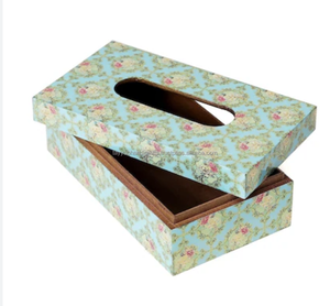 Boîte à mouchoirs en bois MDF artisanale avec impression émaillée polie, organisateur décoratif pour la maison et le bureau - Product Image 1