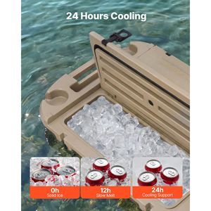 Frigorifero portatile galleggiante da 40 QT con scomparto a secco e fune di traino (con ruote per un facile trasporto) - Product Image 3