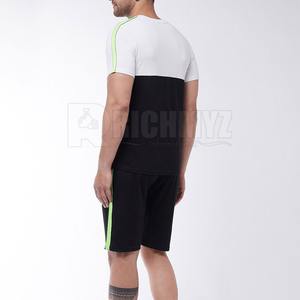 ชุดลำลองผู้ชายลายกราฟิก ผ้าแห้งเร็ว ระบายอากาศดี เอวยางยืด สำหรับฤดูร้อน ราคาขายส่ง เสื้อยืดแขนสั้น กางเกงขาสั้นรูดเชือก - Product Image 4