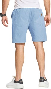Shorts décontractés pour homme avec logo personnalisé, 100 % coton, taille mi-haute, fermeture à cordon, en toile douce et respirante de haute qualité - Product Image 3