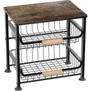 Carrito de Bar Rodante de 3 Niveles, Diseño Creativo y de Calidad, en Metal Negro con Estantes de Madera, Carrito de Servicio para Cocina, Estante de Almacenamiento para el Hogar - Product Image 4