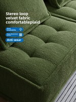 Canapé modulaire extensible YY15 Chesterfield carré en velours, avec housse amovible, rembourrage en éponge, dossier capitonné réglable, durable