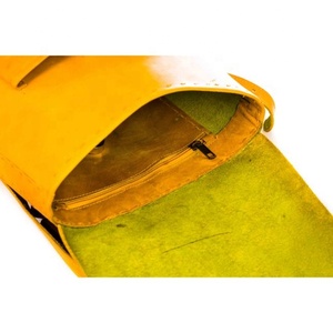 Sac en cuir véritable imperméable et jaune brillant Cuir de luxe pour femmes Cuir véritable Matériau à la mode - Product Image 4