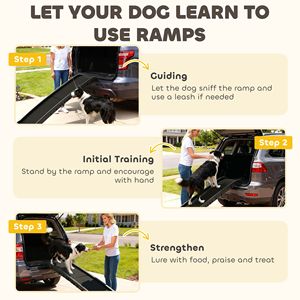 Rampa per Cani Portatile in Alluminio da 61 Pollici per Auto, Rampa Pieghevole per Animali Domestici con Superficie Antiscivolo Satinata e Corrimano Rialzati, 61 Carrier Travel - Product Image 5