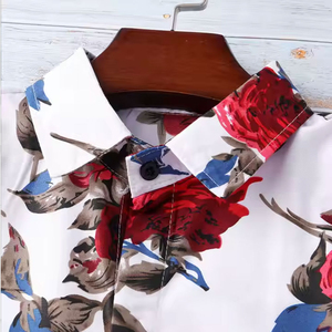 Nouveauté 2026 Chemises décontractées légères de haute qualité à imprimé hawaïen en tissu tricoté respirant, style plage d'été, coupe décontractée - Product Image 5