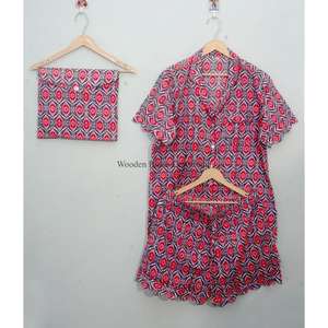 Conjunto de Pijama de Algodón 100% para Mujer, Elegante, Floral, Corto, con Bolsillos, Transpirable, de Secado Rápido, el Mejor Regalo de Navidad - Product Image 6