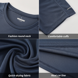 เสื้อคอ50% คอกลมผ้าโพลีเอสเตอร์ผสมเสื้อยืดผู้ชายแขนสั้นไตร25% ผ้าฝ้ายผสมพิมพ์ลายตามสั่ง - Product Image 2