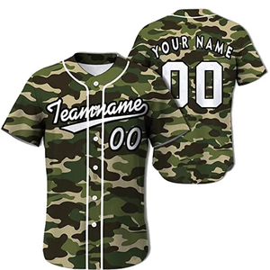 Camiseta de béisbol de camuflaje personalizada con nombre y número personalizados, camiseta deportiva de equipo - Product Image 1