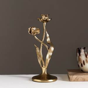 Sculpture en feuille de bronze et bol en métal noir avec fleurs roses, objet décoratif de table pour salon, pièce d'art moderne pour l'intérieur de la maison - Product Image 2
