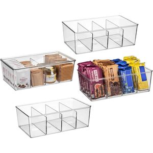Contenitori Organizzatori per Dispensa con Divisori Rimovibili e Coperchi, Perfetti per Organizzare il Frigorifero e la Cucina - Product Image 1